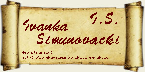 Ivanka Šimunovački vizit kartica